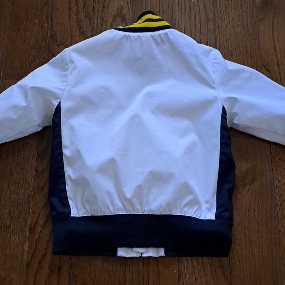 Polo Ralph Lauren Kids White Navy Yellow Zip‎ Up Jacket Polo Pony Logo 24M - Picture 4 of 9